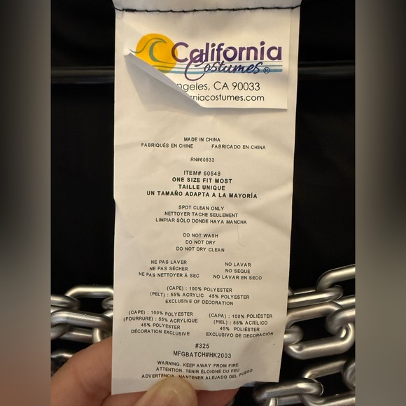 🎃 SALE Warrior Cape | California Costumes Black Halloween Costume - Picture 5 of 8